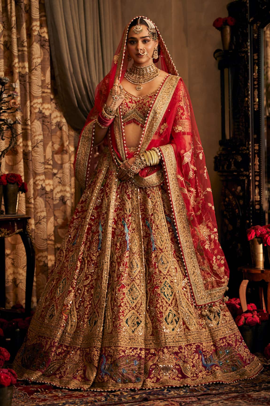 Rimple And Harpreet Narula Embroidered Tulle Lehenga Set
