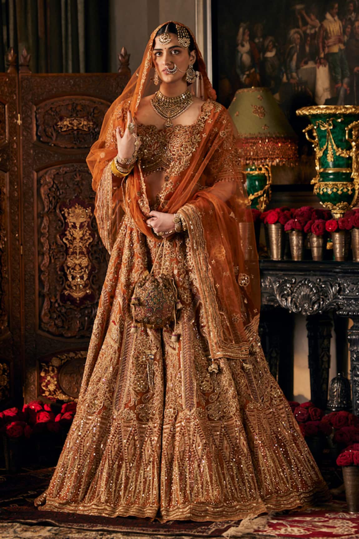 Rimple And Harpreet Narula Peacock Motif Marodi Embroidered Set 