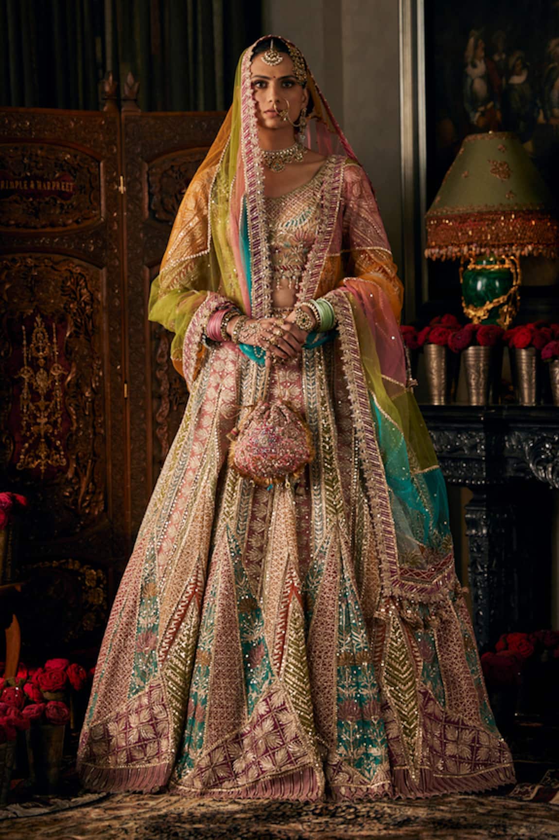 Rimple And Harpreet Narula Avian Motif Embroidered Lehenga Set 