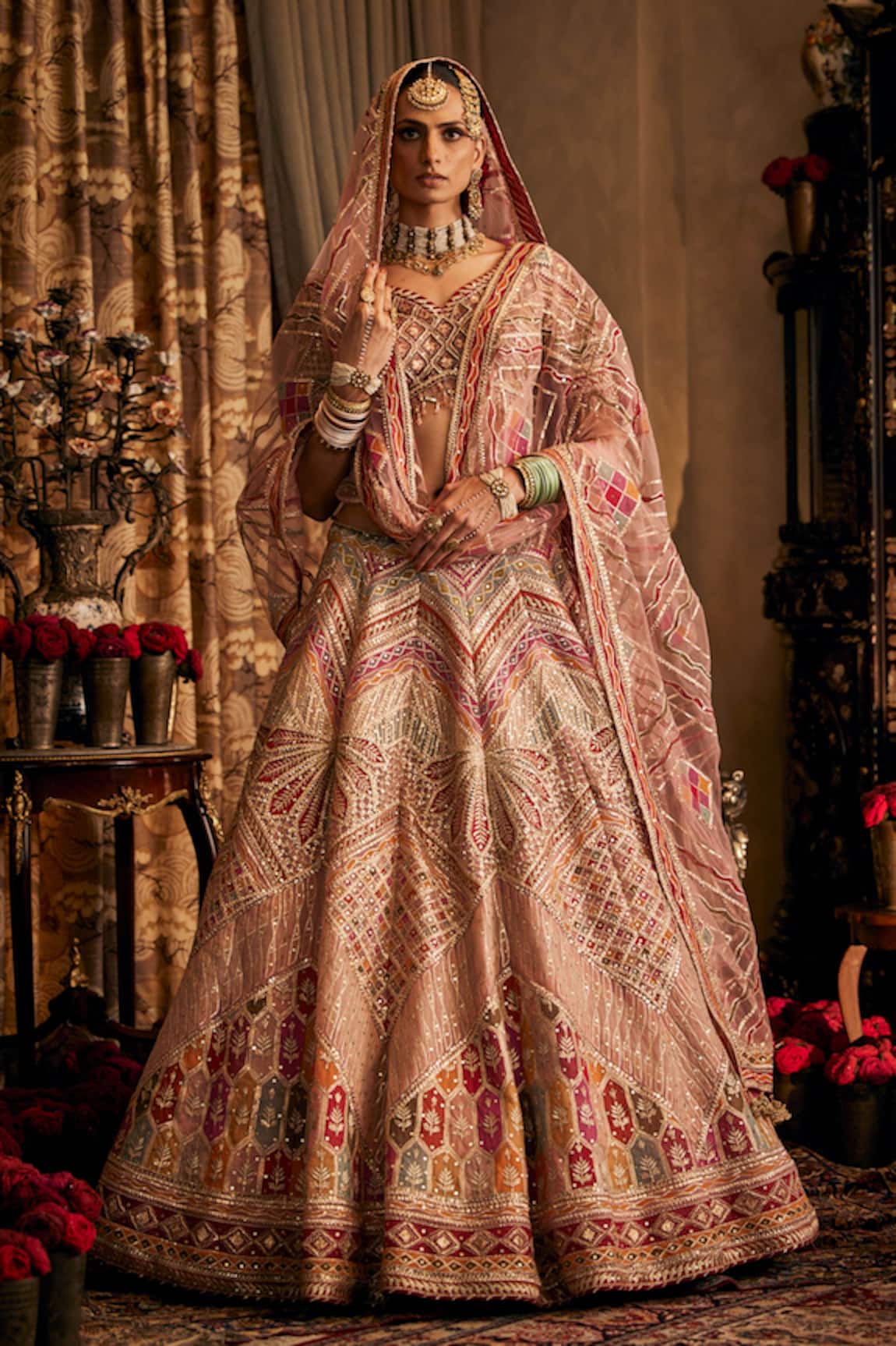 Rimple And Harpreet Narula Marodi Embroidered Bridal Lehenga Set 