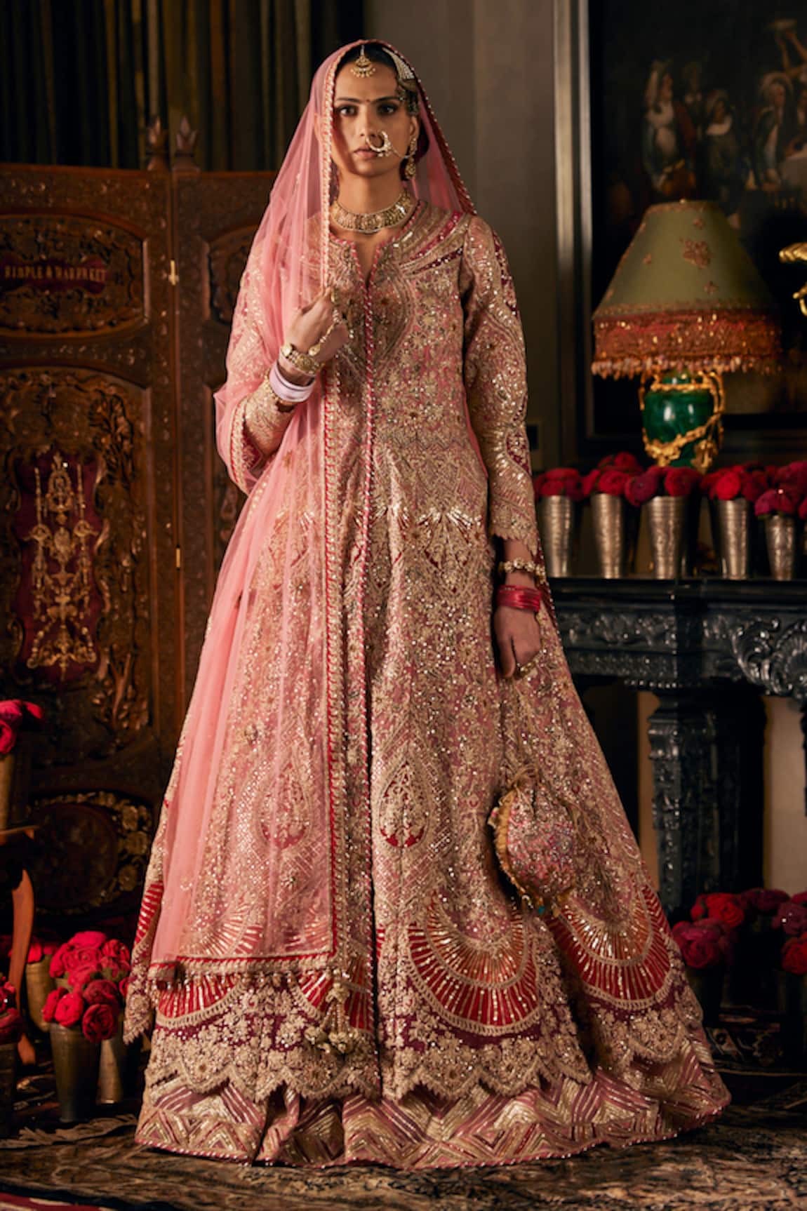 Rimple And Harpreet Narula Floral Jaal Embroidered Kalidar Jacket Set 