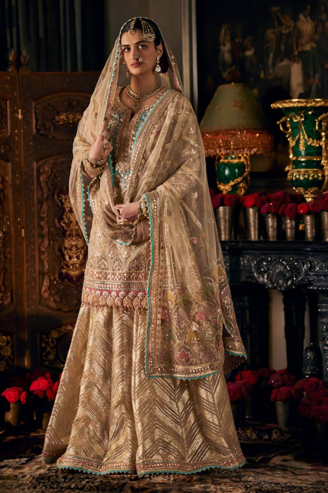 Rimple And Harpreet Narula Pink Embroidered Kurta Sharara Set 