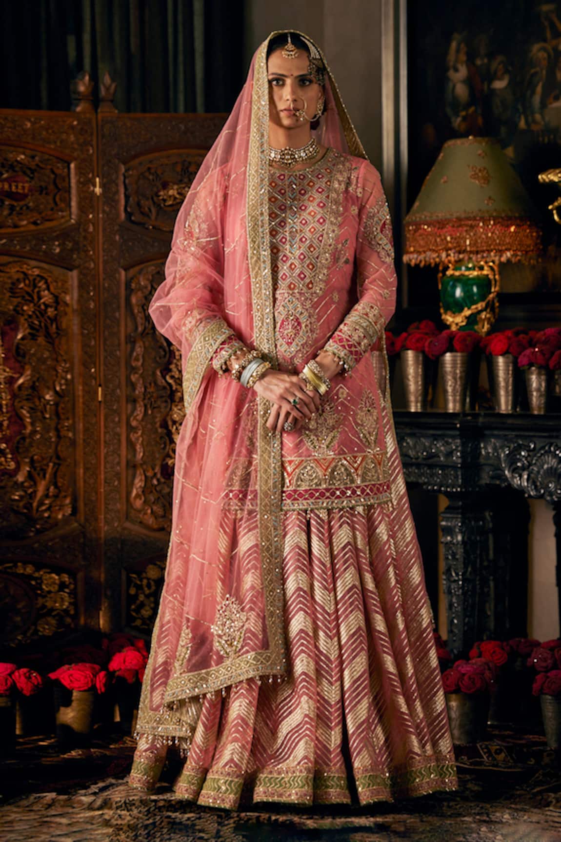 Rimple And Harpreet Narula Floral Embroidered Kurta Sharara Set 