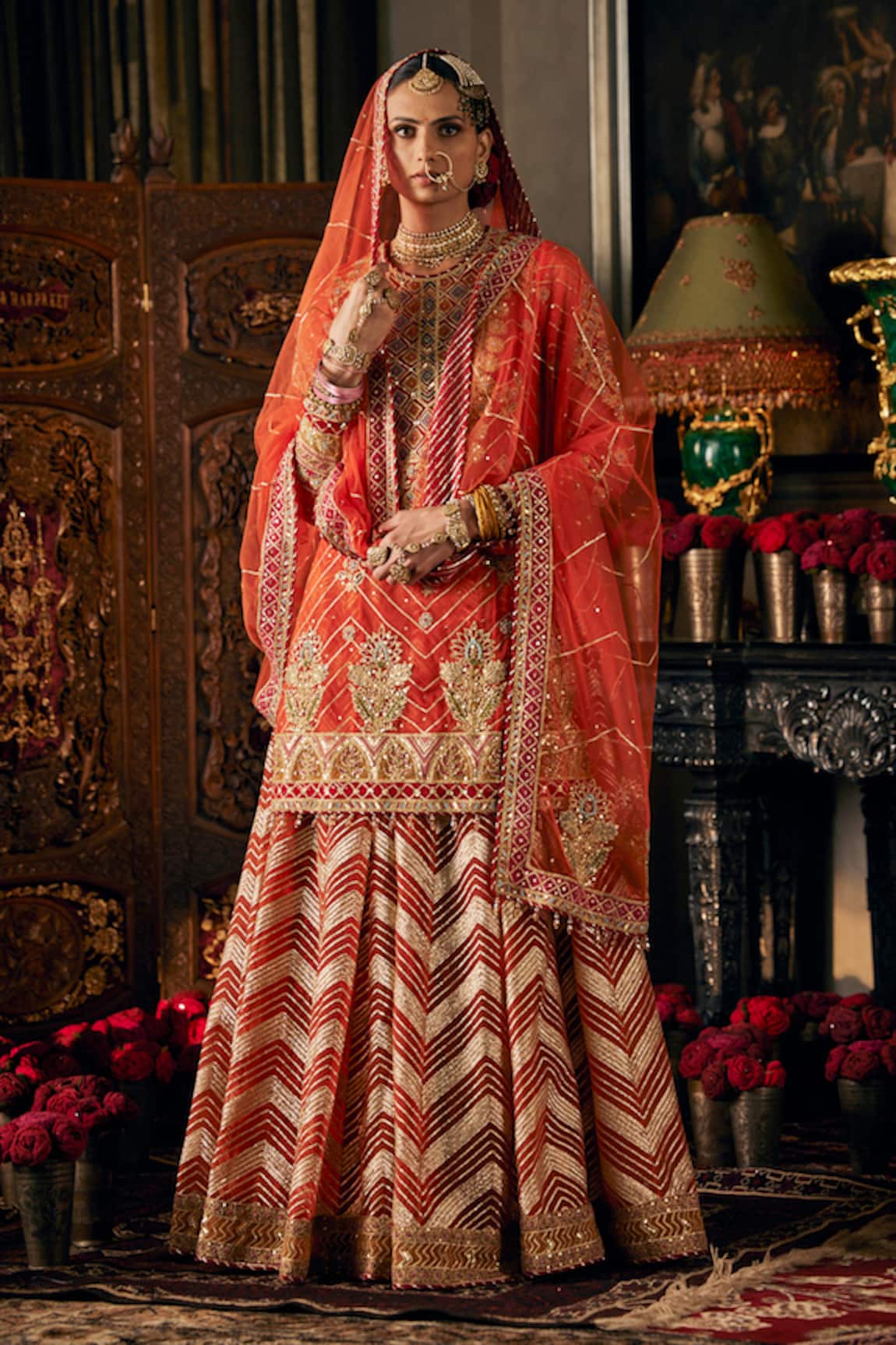 Rimple And Harpreet Narula Floral Embroidered Kurta Sharara Set 