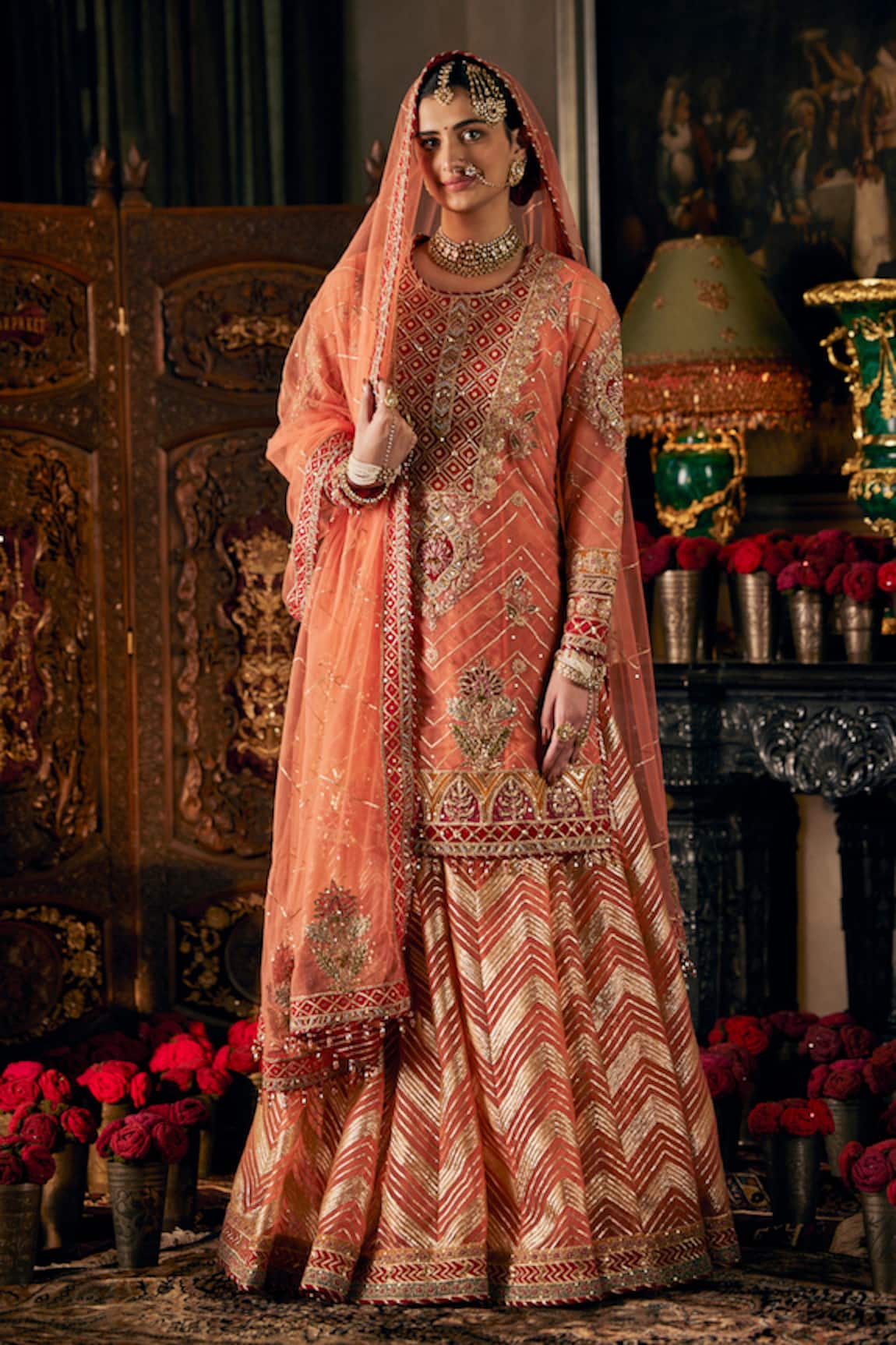 Rimple And Harpreet Narula Floral Embroidered Kurta Sharara Set 