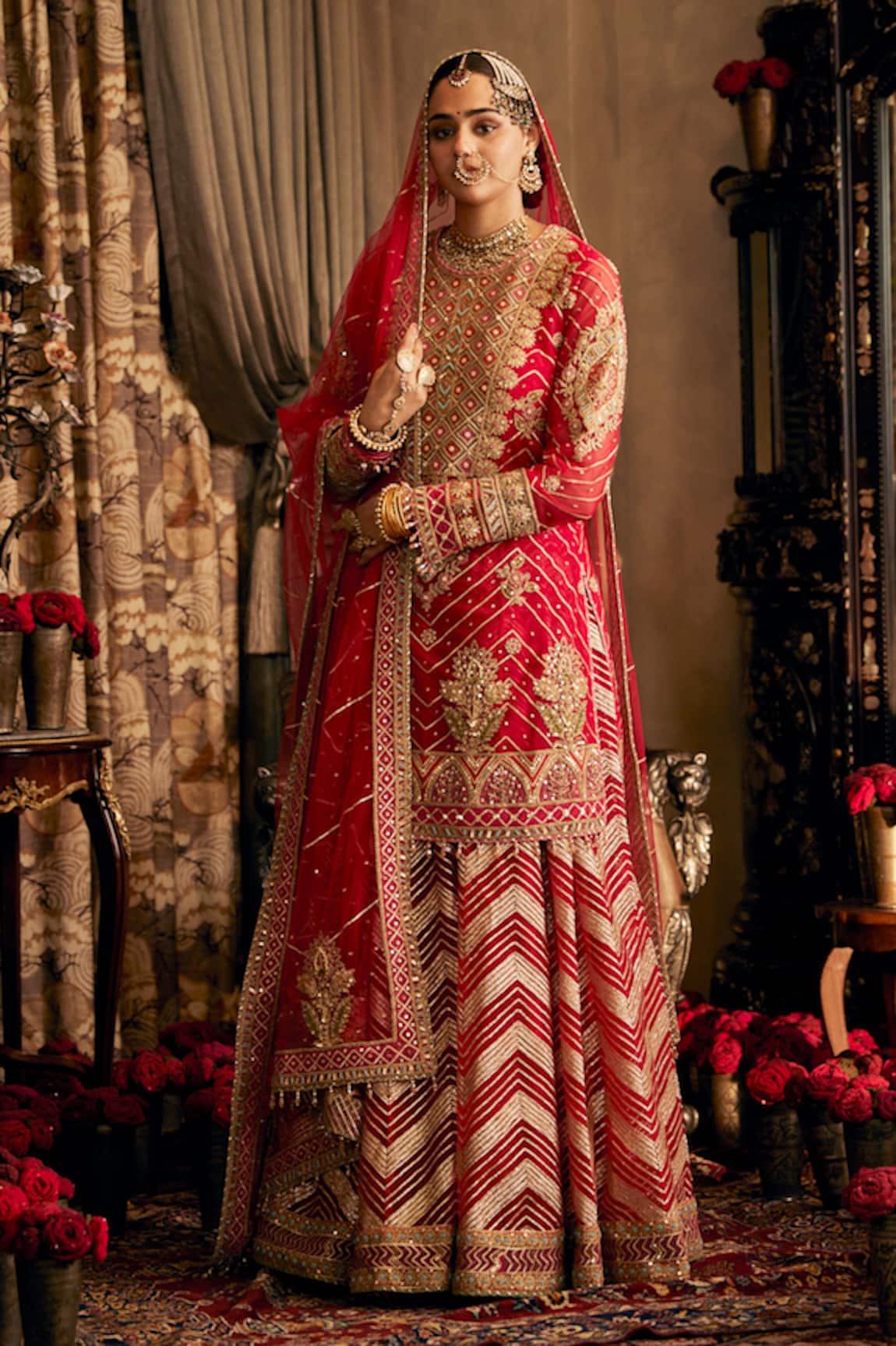 Rimple And Harpreet Narula Floral Jaal Embroidered Kurta Sharara Set 