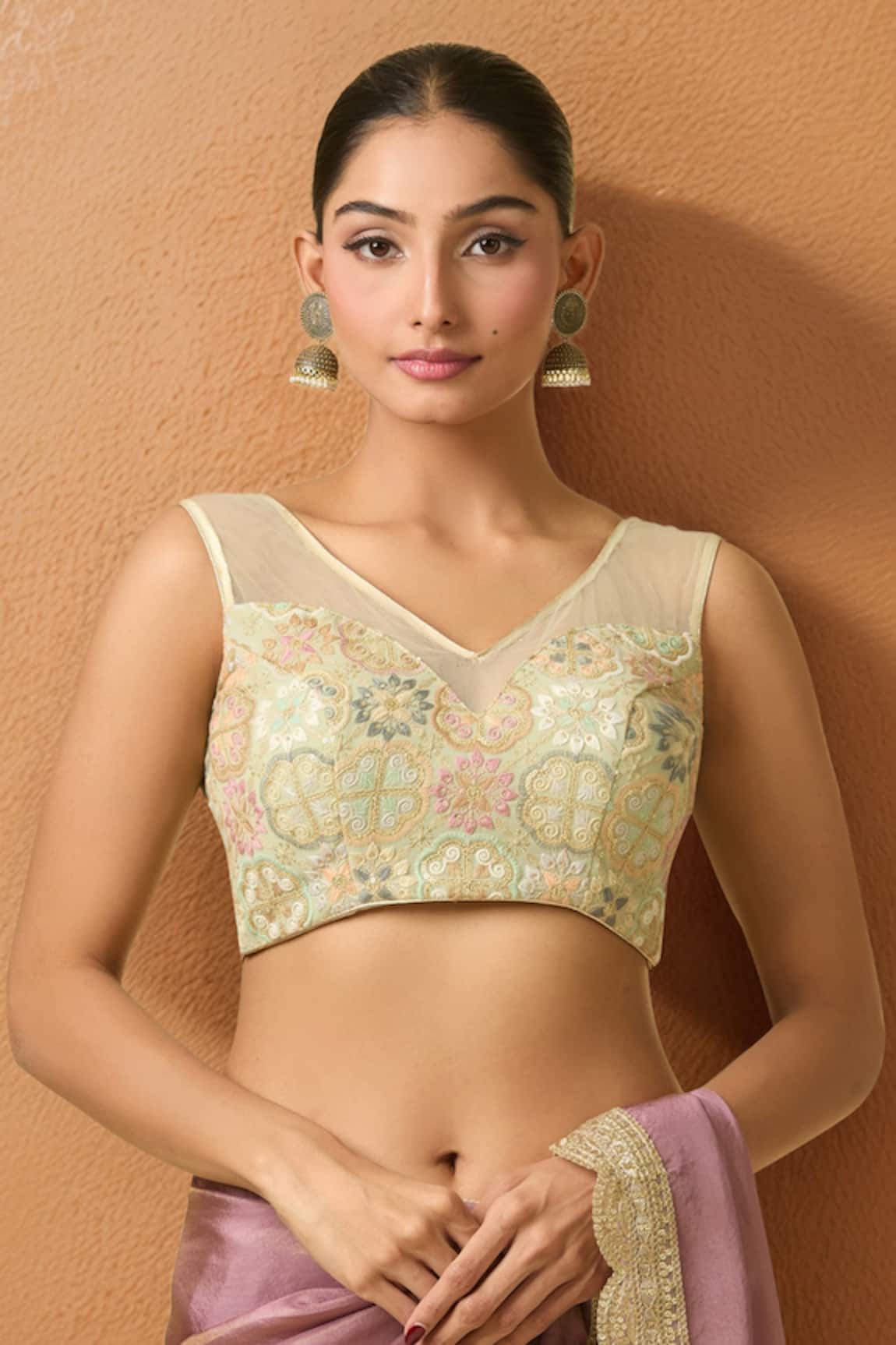 Samyukta Singhania Floral Embroidered Padded Blouse 