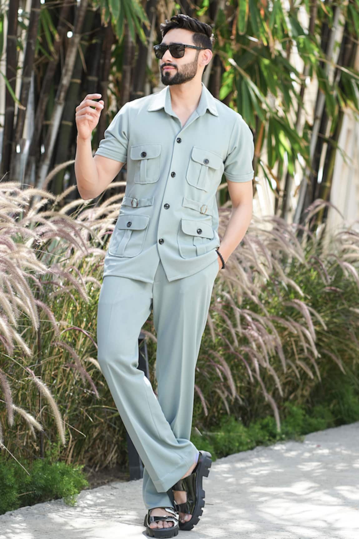 Niloufer By Aasif Ally Pocketed Shirt & Pant Set