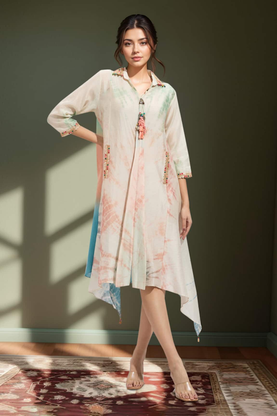 Samyukta Singhania Shibori Printed A-Line Midi Dress 