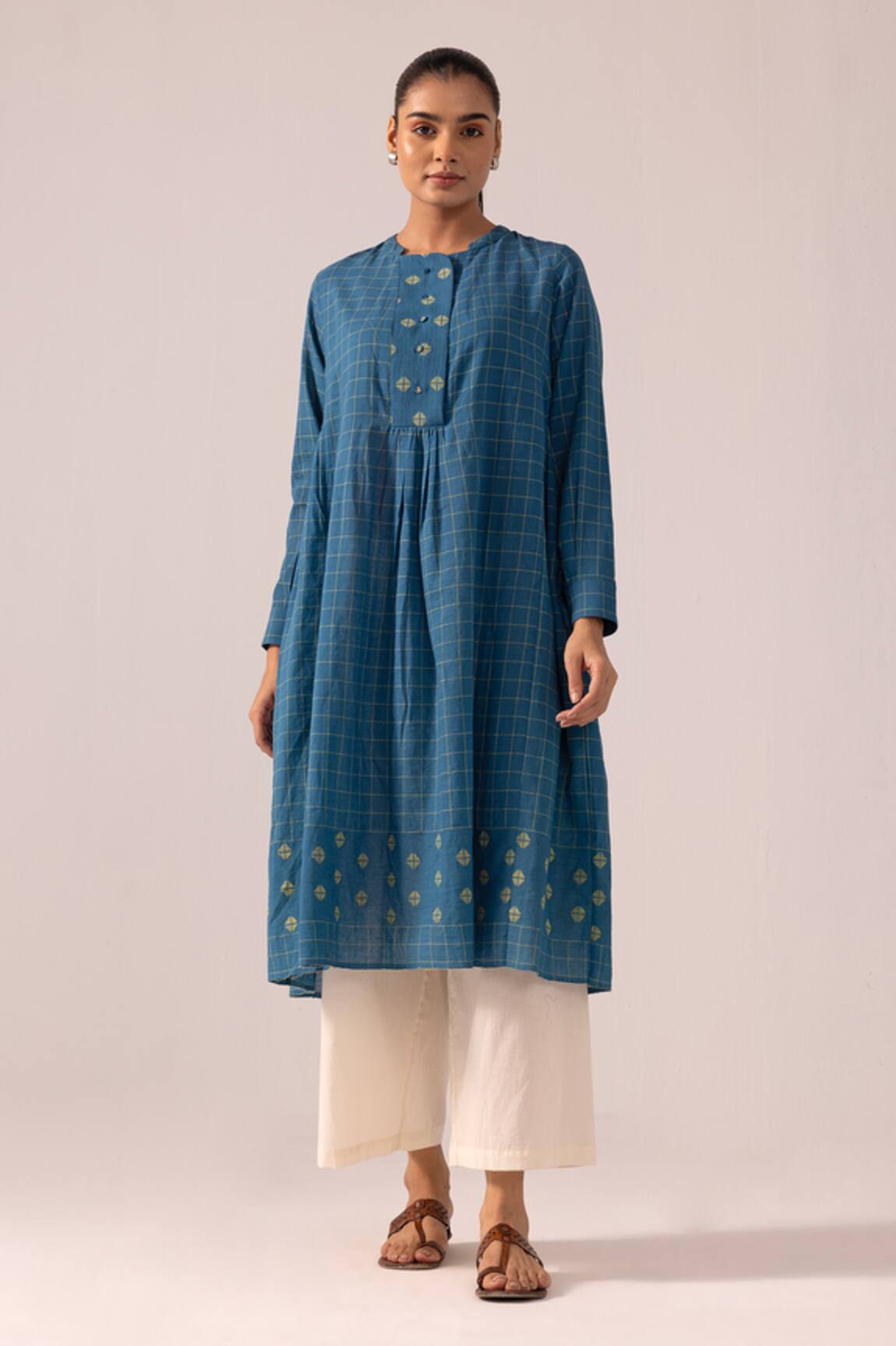 Label Shreya Sharma Handwoven Jamdani Cotton Kurta 