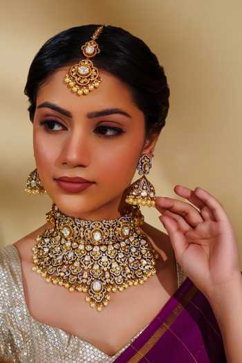 Zevar By Geeta Kundan Necklace Set 