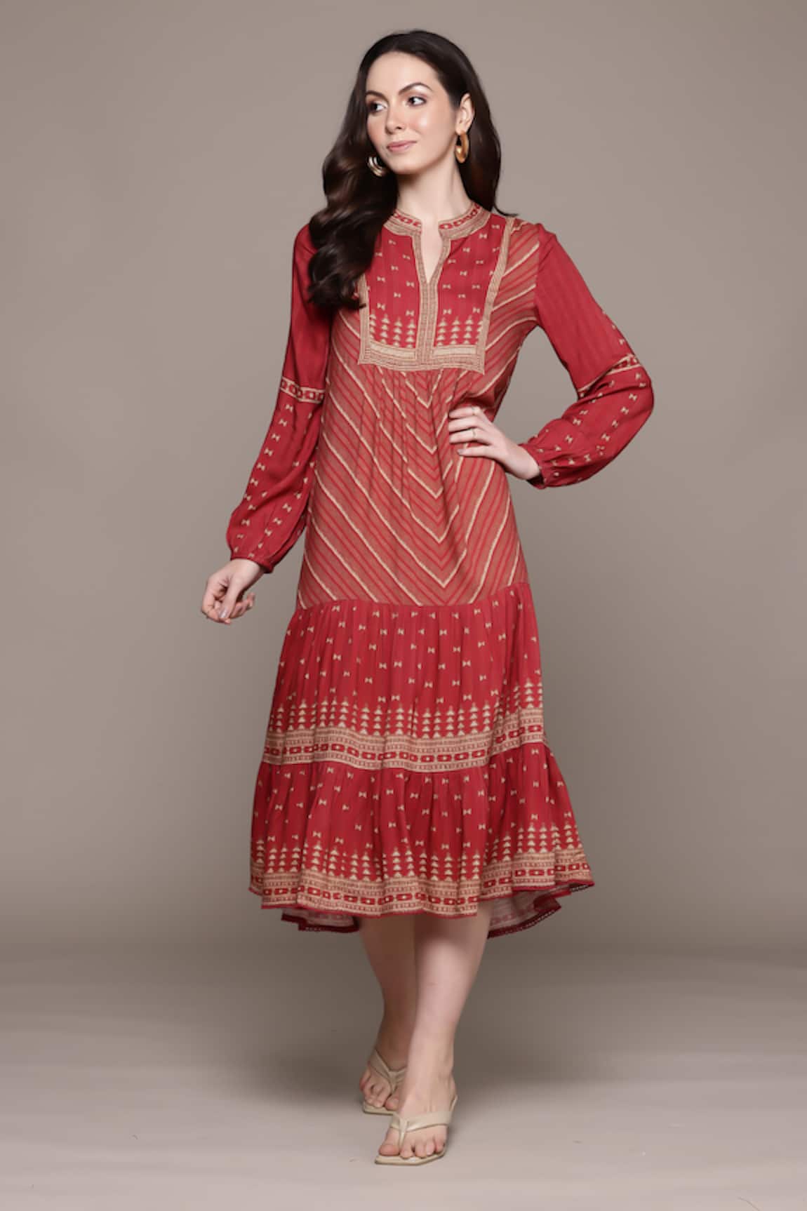 Ritu Kumar Long Dress with Embroidered Details 