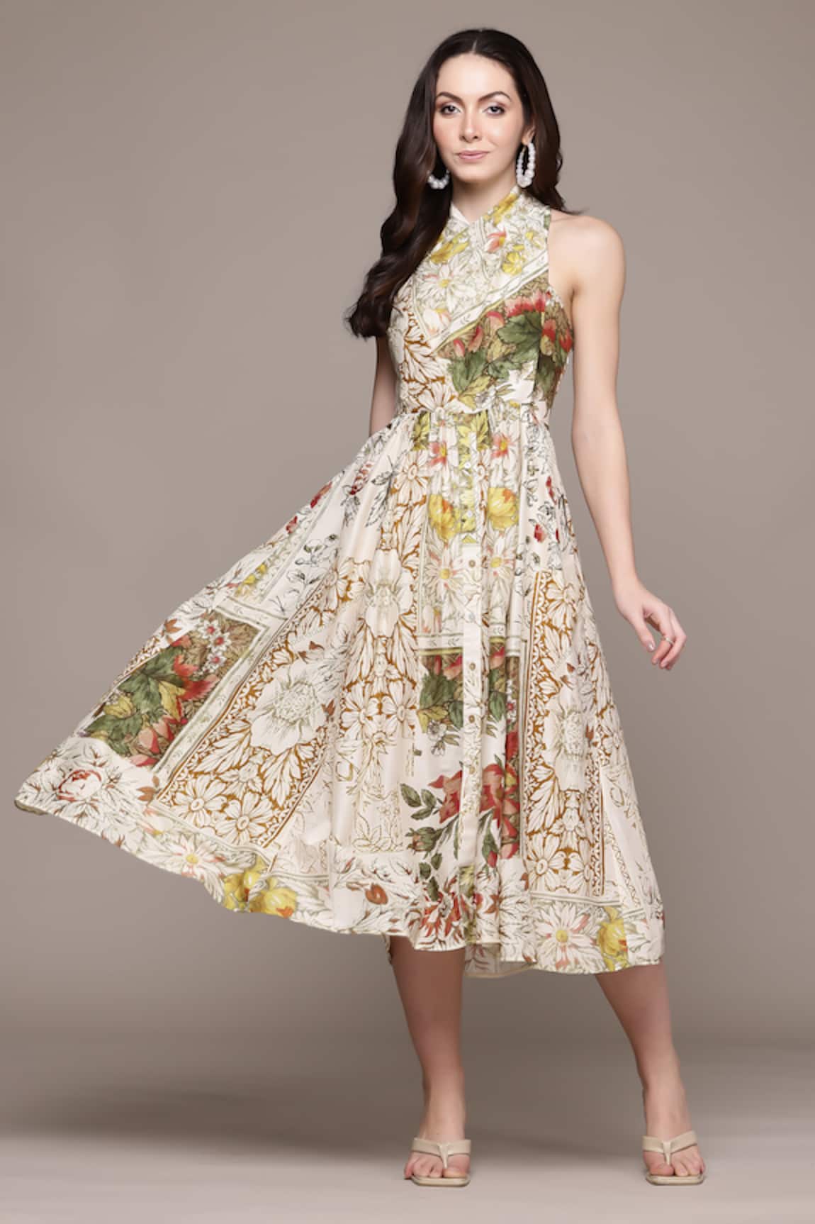 Ritu Kumar Floral Print Pierra Midi Dress 