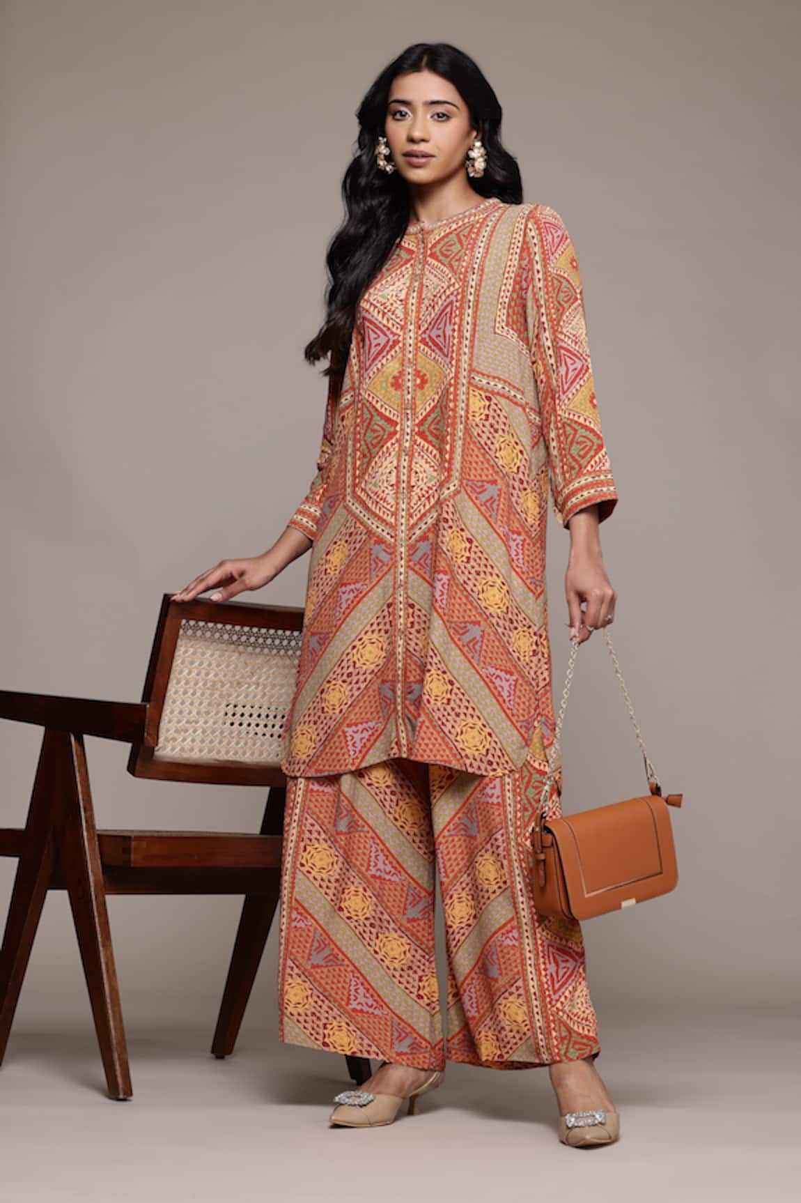 Ritu Kumar Rust Sona Kurta & Pant Co-Ord Set 