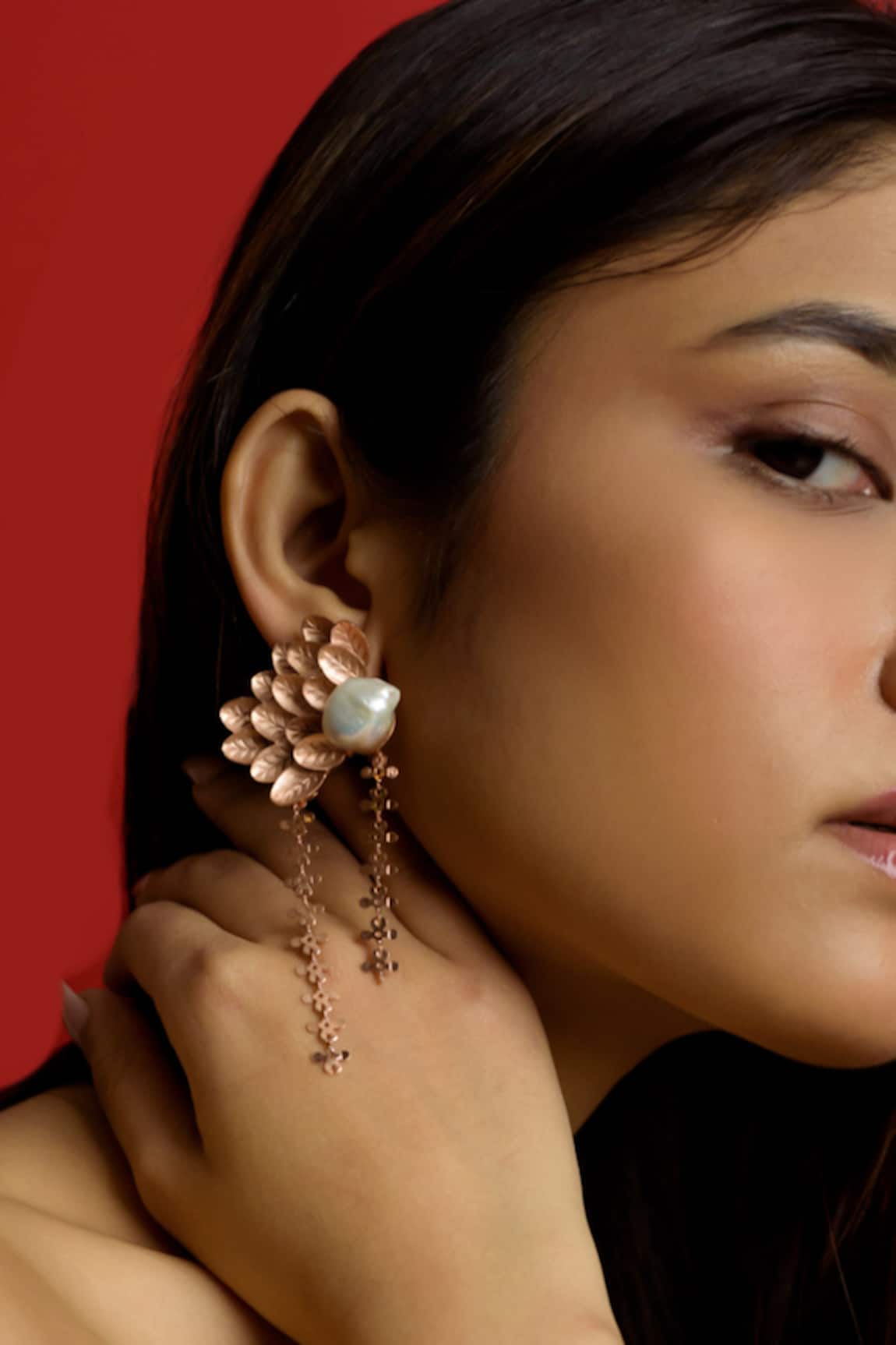 Trupti Mohta Baroque Earrings with Pearl Drops