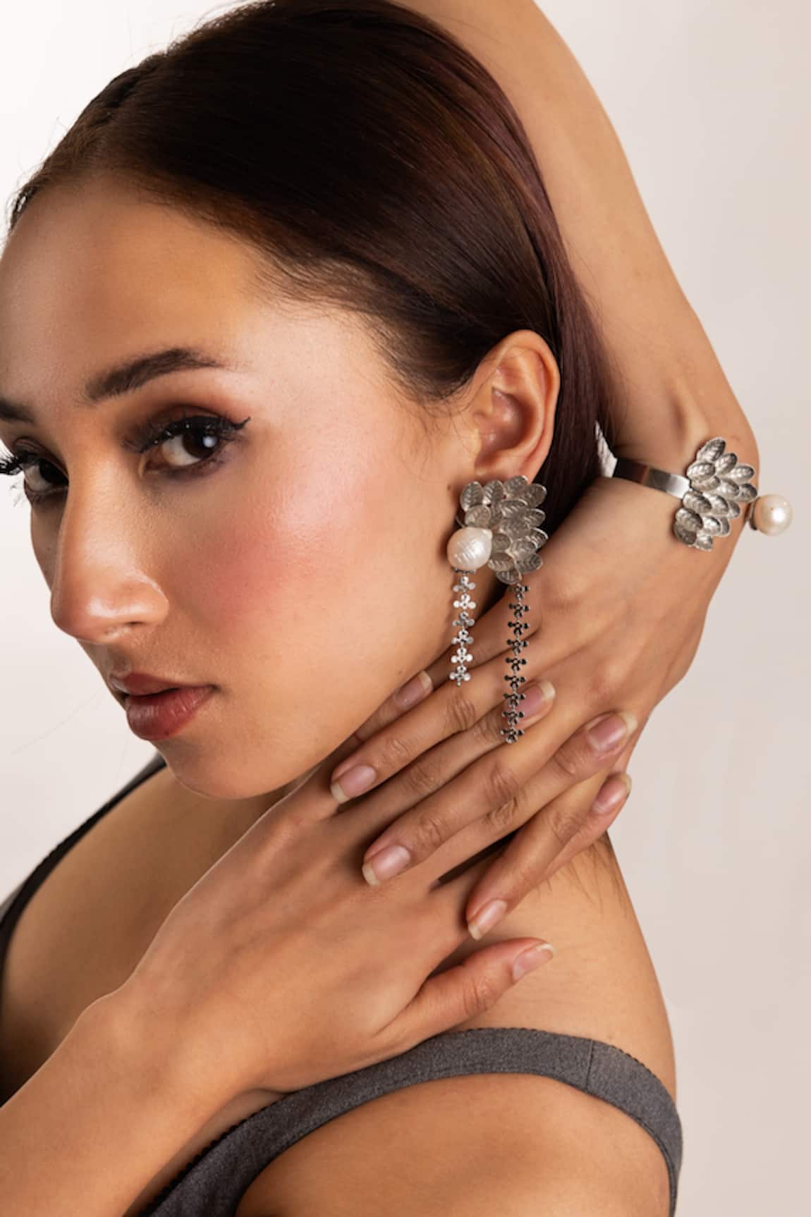 Trupti Mohta Silver Baroque Beauty Earrings