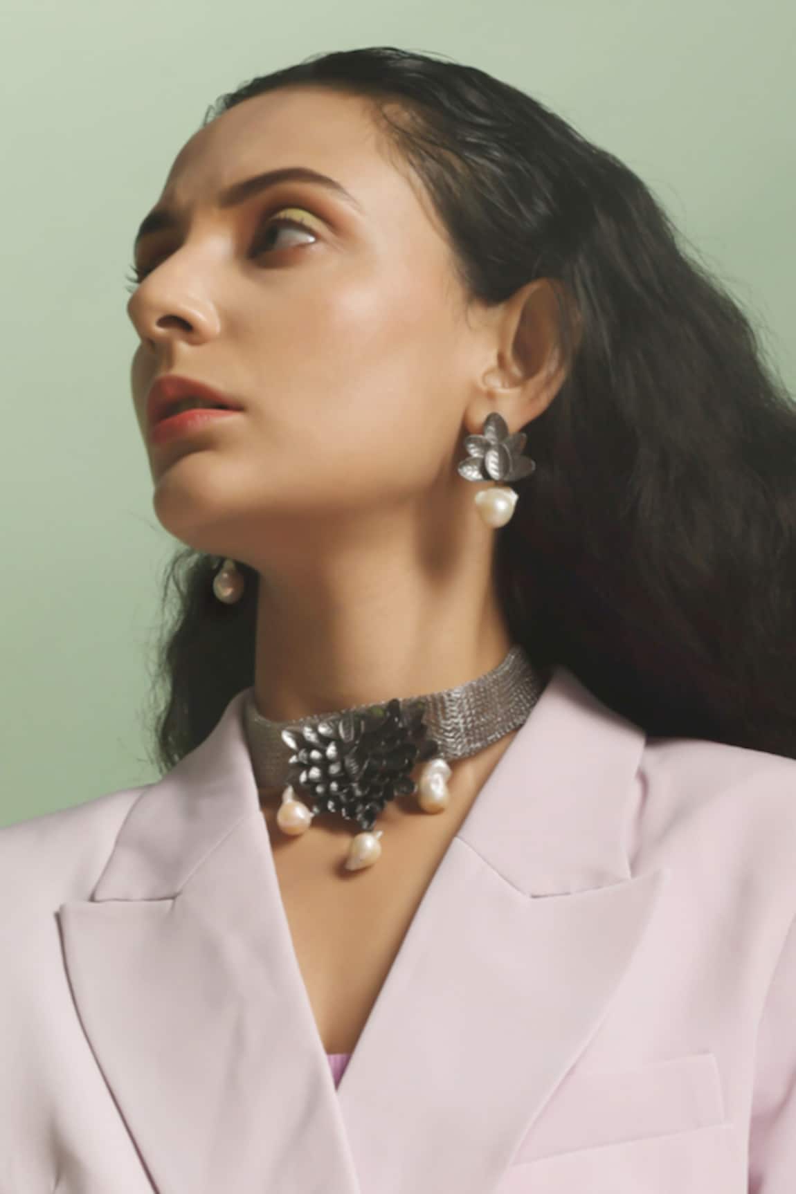 Trupti Mohta Handcrafted Baroque Pewter Choker 
