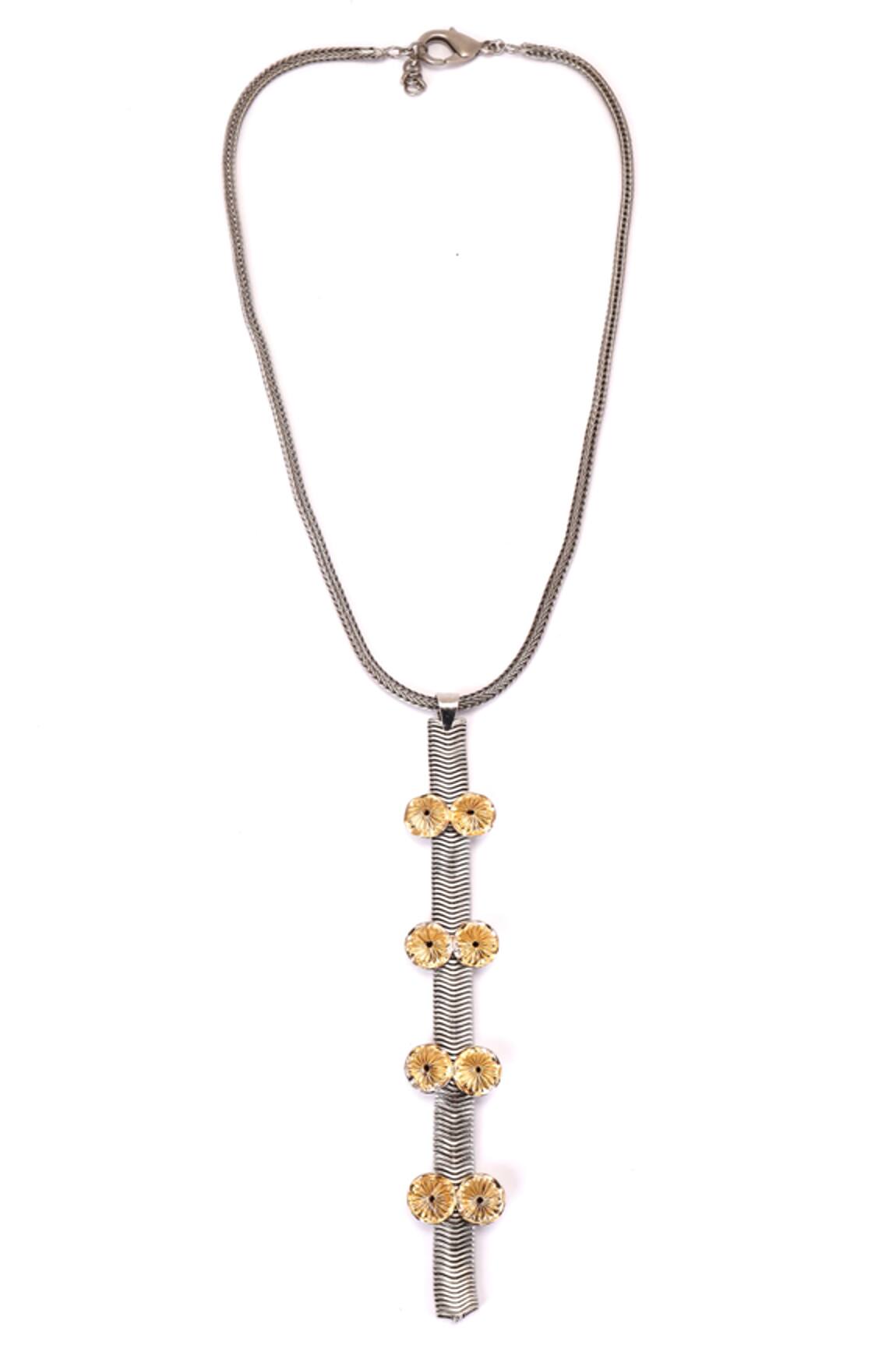 Trupti Mohta Gold & Silver Pendant Necklace 