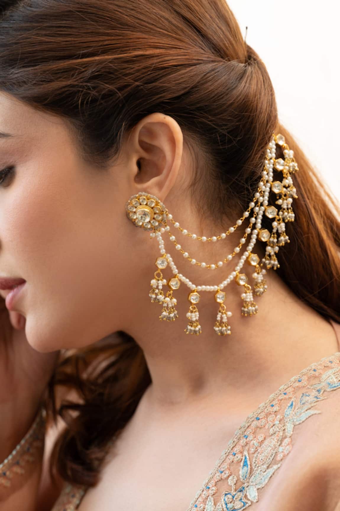 Do Taara Kundan Onyx Designer Earrings