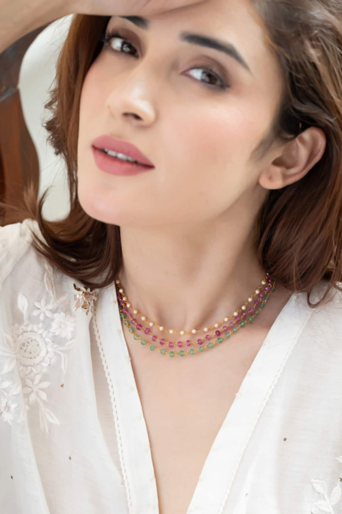 Do Taara Multicolored Layered Choker