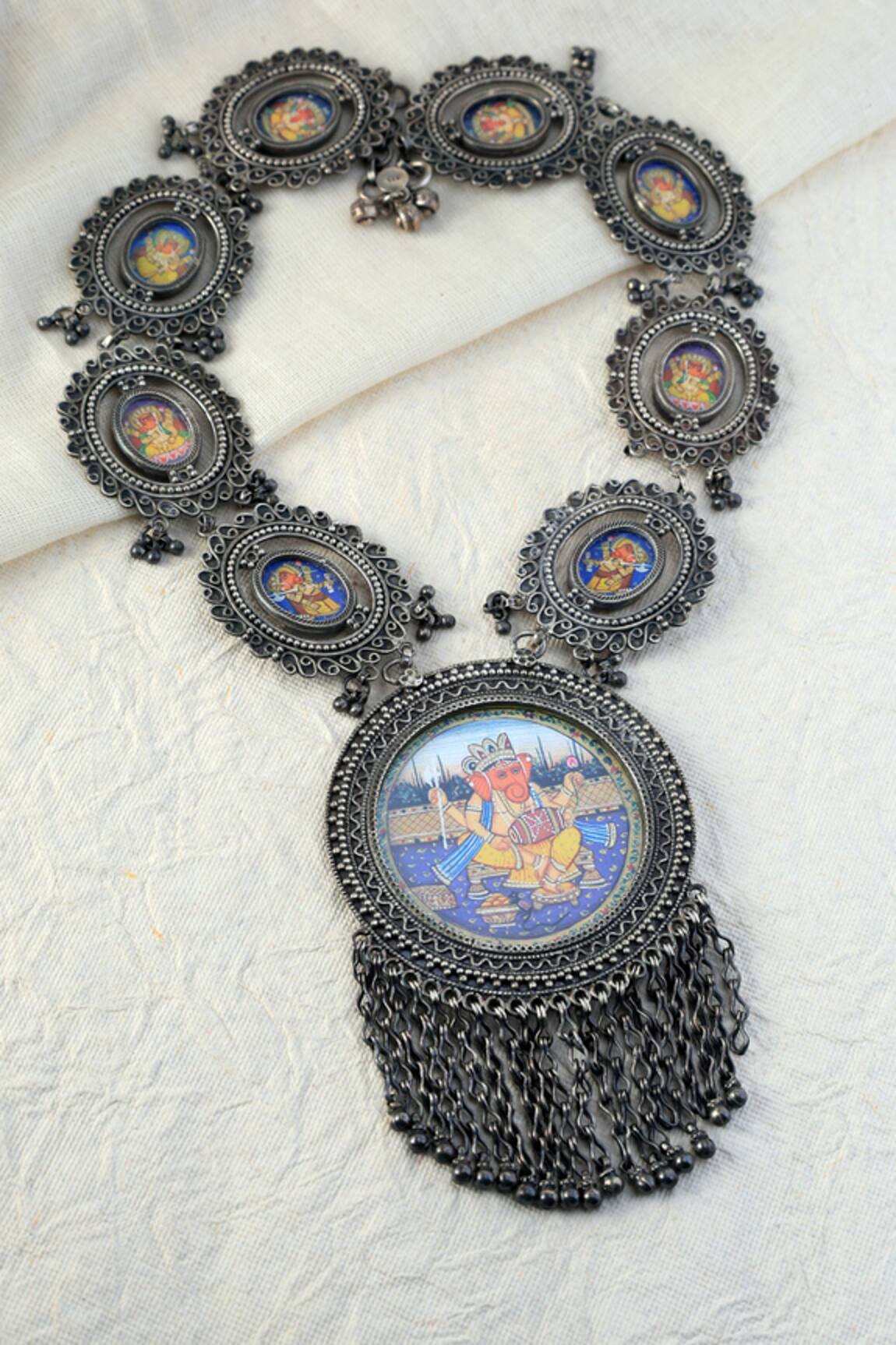 Mero Jewellery Hand Painted Ganesha Long Necklace 