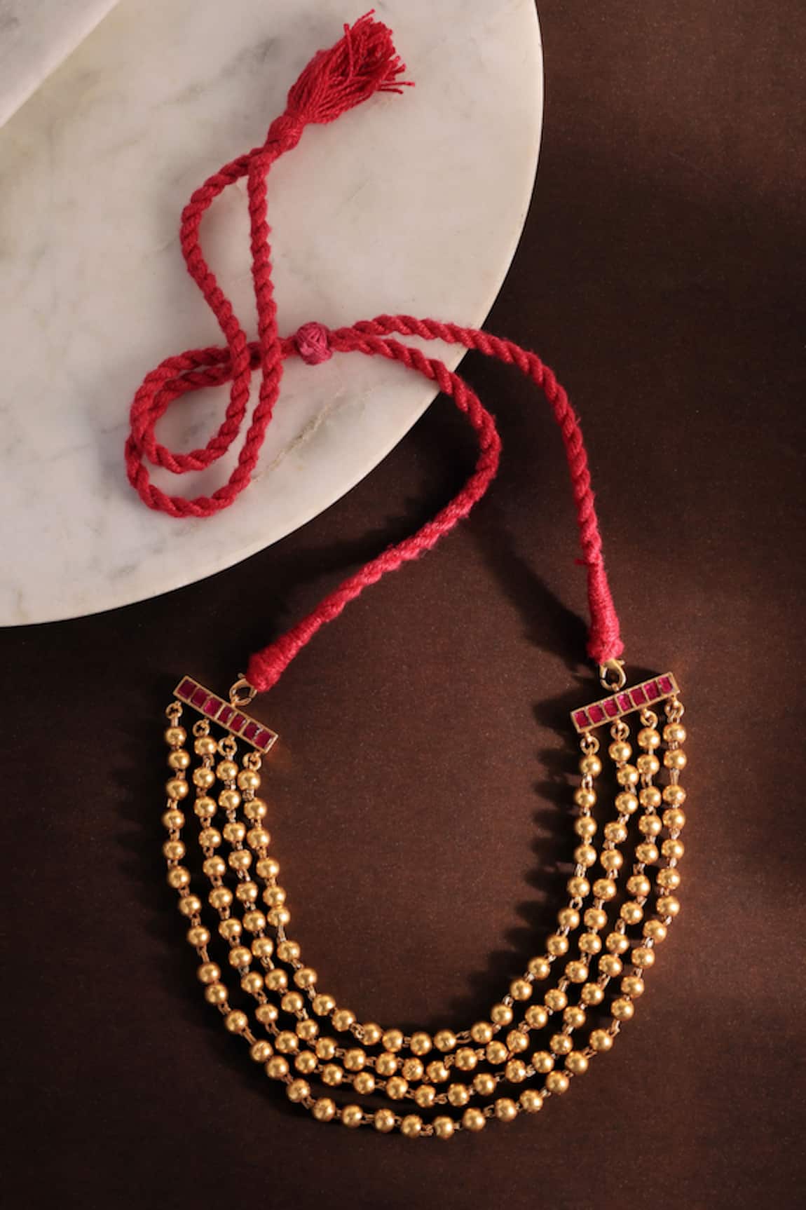 Mero Jewellery Gold Temple Choker Necklace