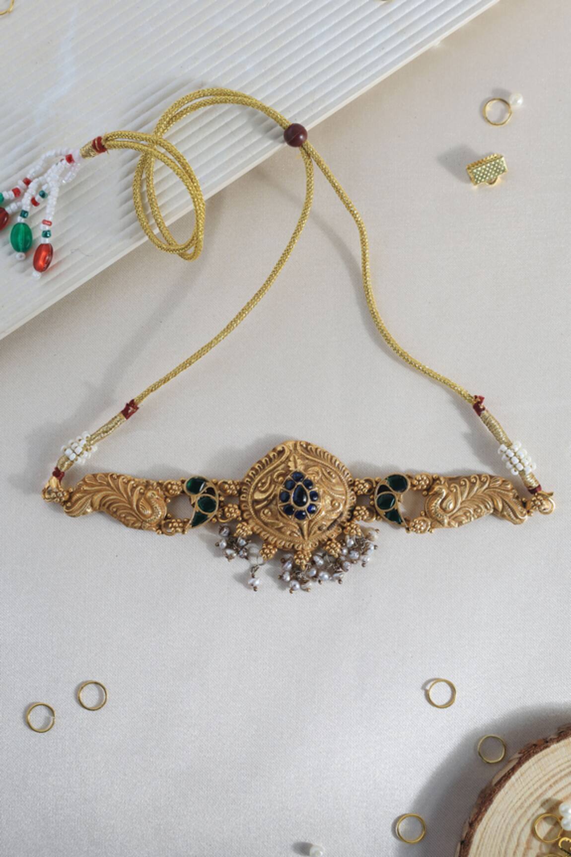 Mero Jewellery Kundan Peacock Choker 