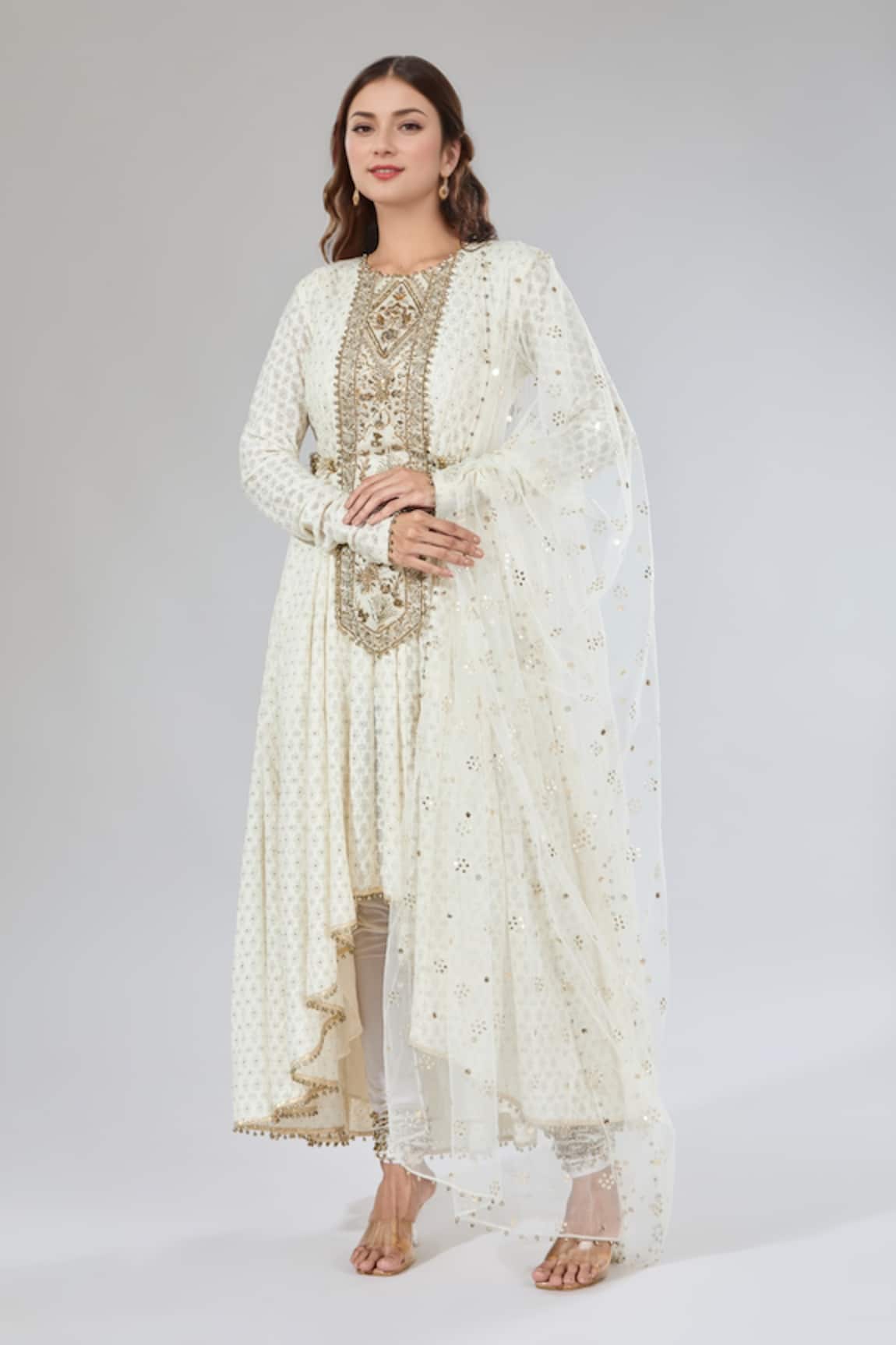 Payal Singhal Mughal Jaal Embroidered Anarkali Set 