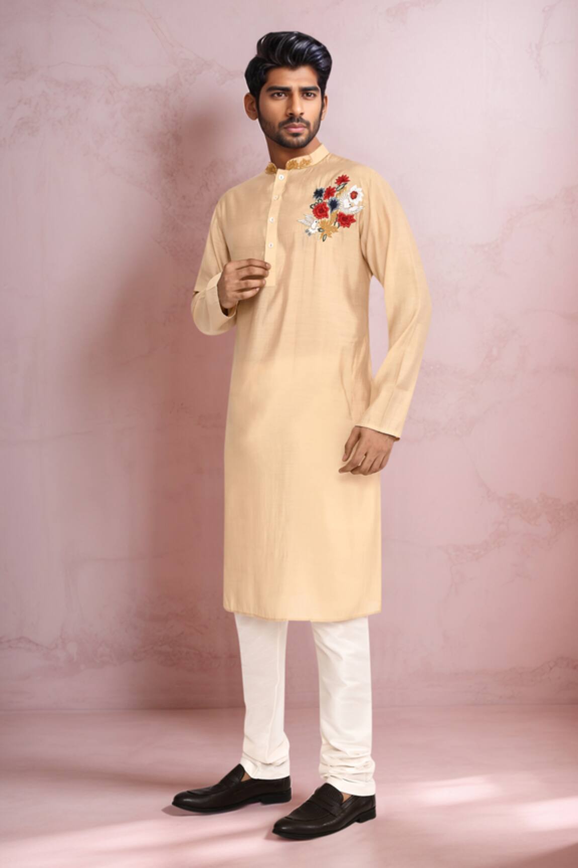 Arihant Rai Sinha Beige Long Embroidered Kurta 