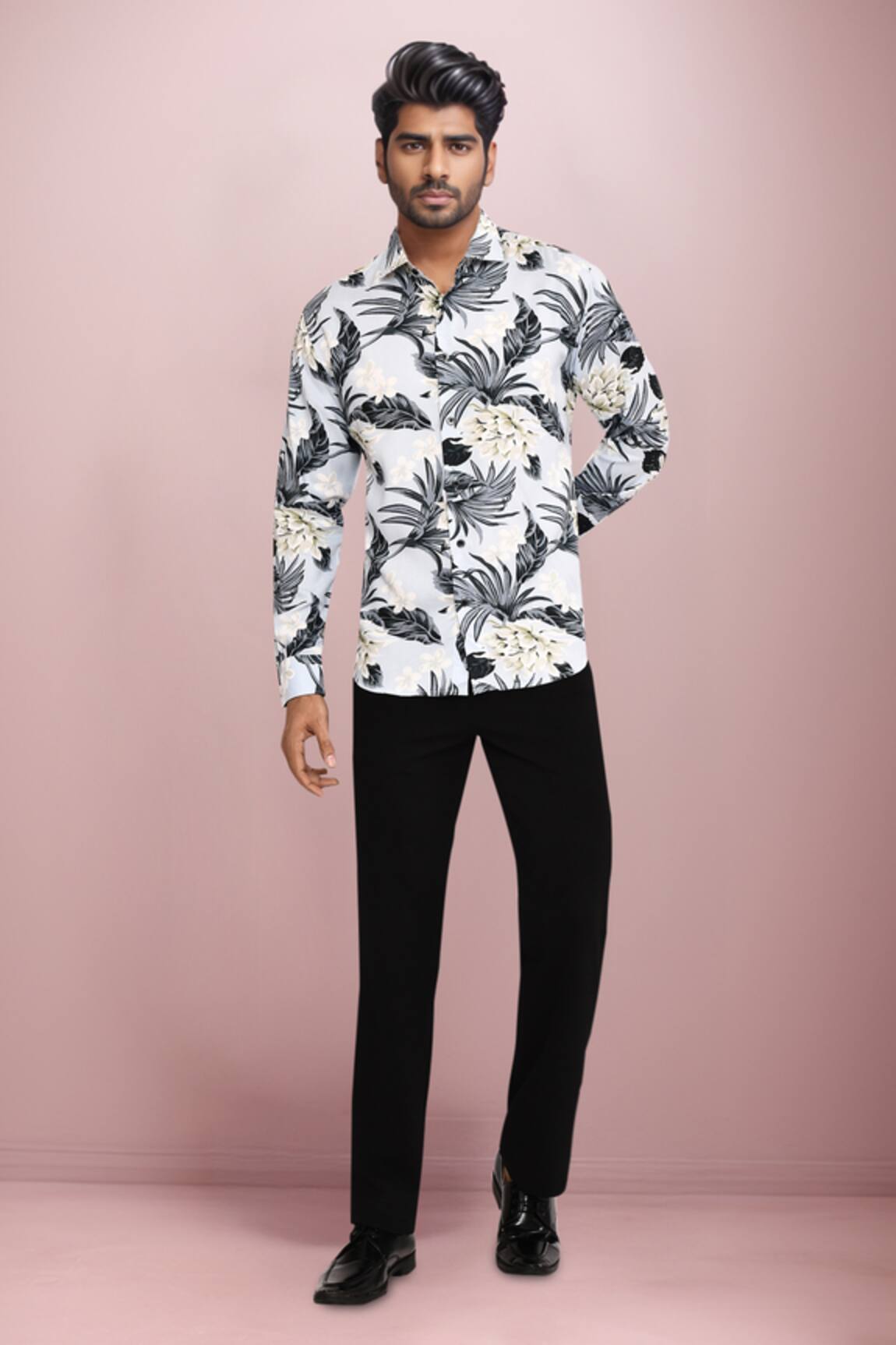 Arihant Rai Sinha Light Grey Printed Casual Shirt 