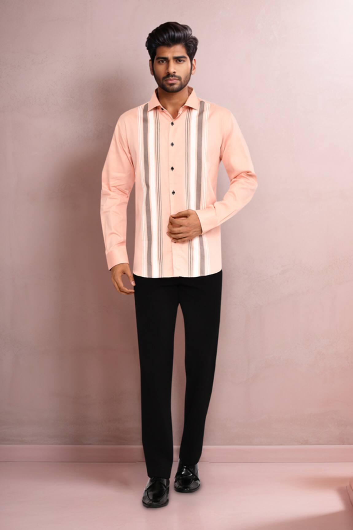 Aryavir Malhotra Peach Casual Shirt