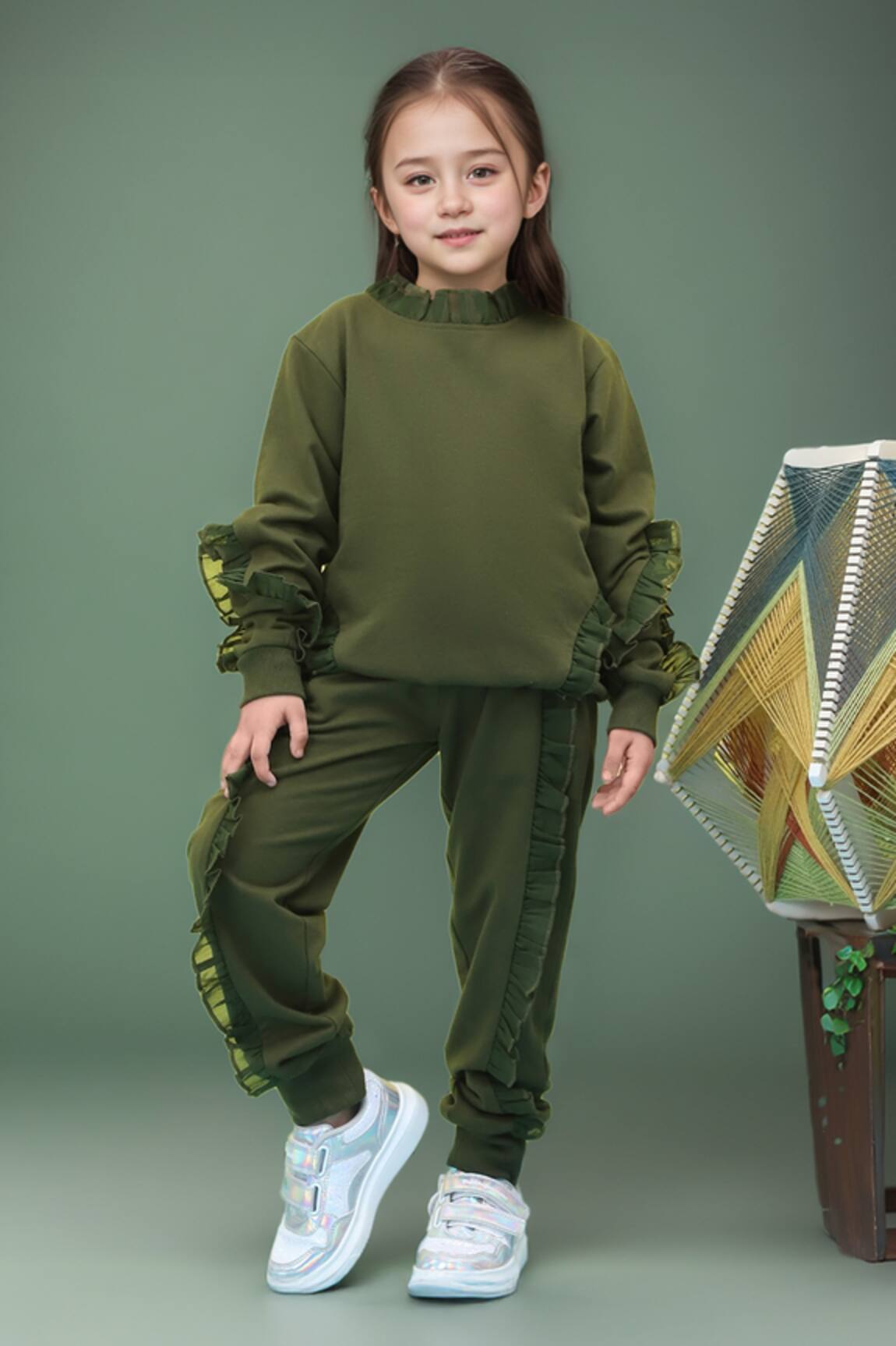 Samyukta Singhania Frilled Full Sleeve Top & Jogger Set 