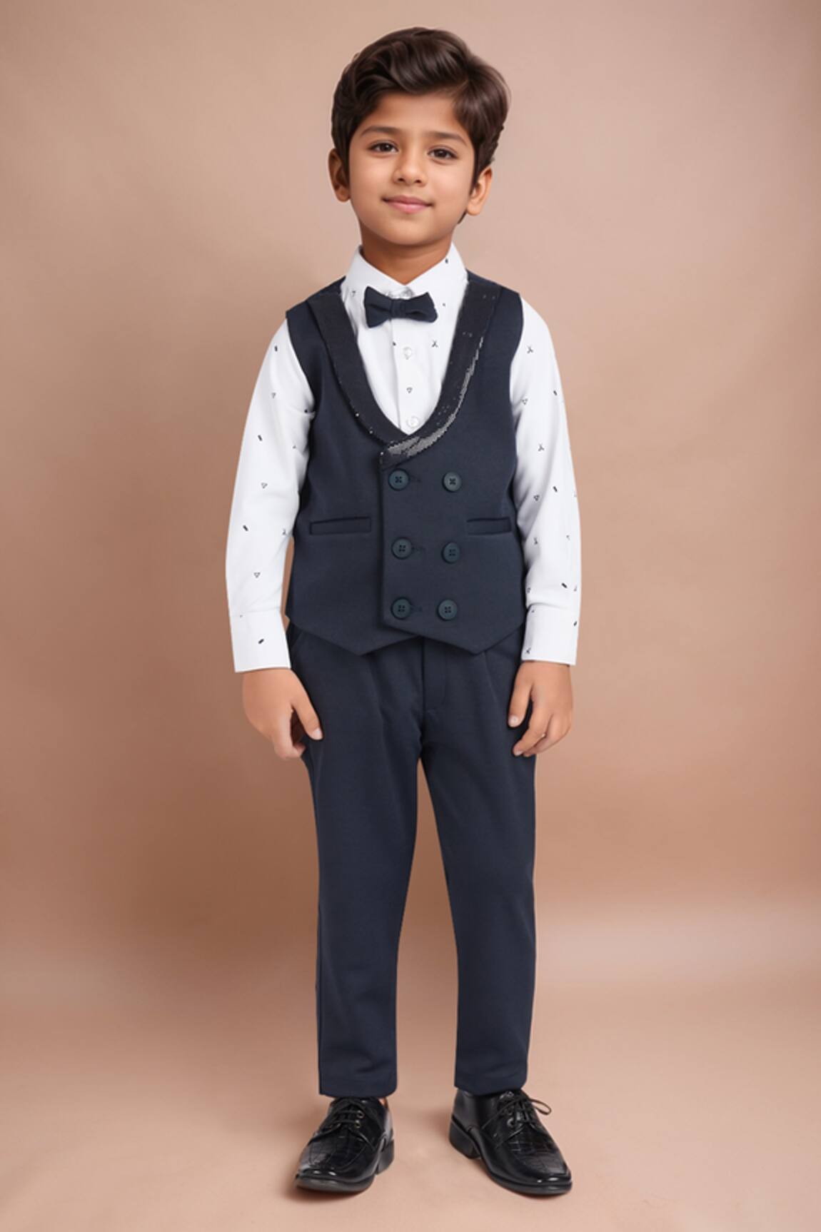 Arihant Rai Sinha Navy Blue 4 Pcs Suit Set 
