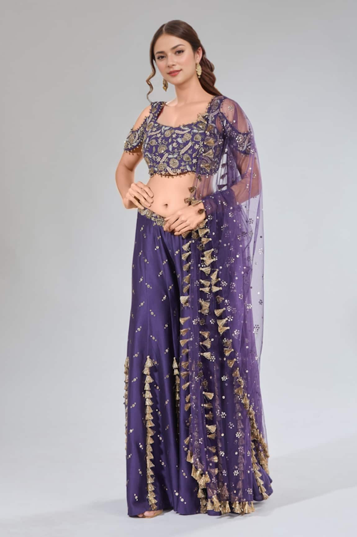 Payal Singhal Embroidered Blouse & Sharara Set 