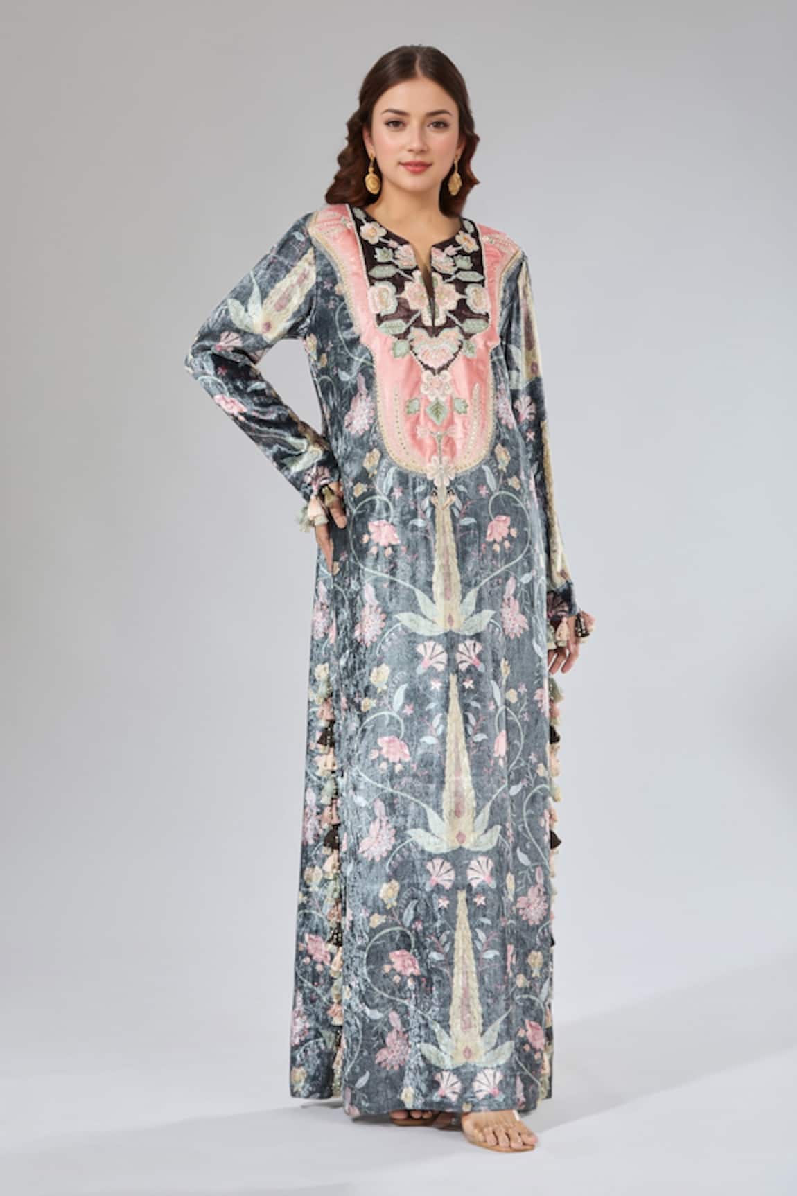 Payal Singhal Embroidered Floral Vine Pattern Kaftan 