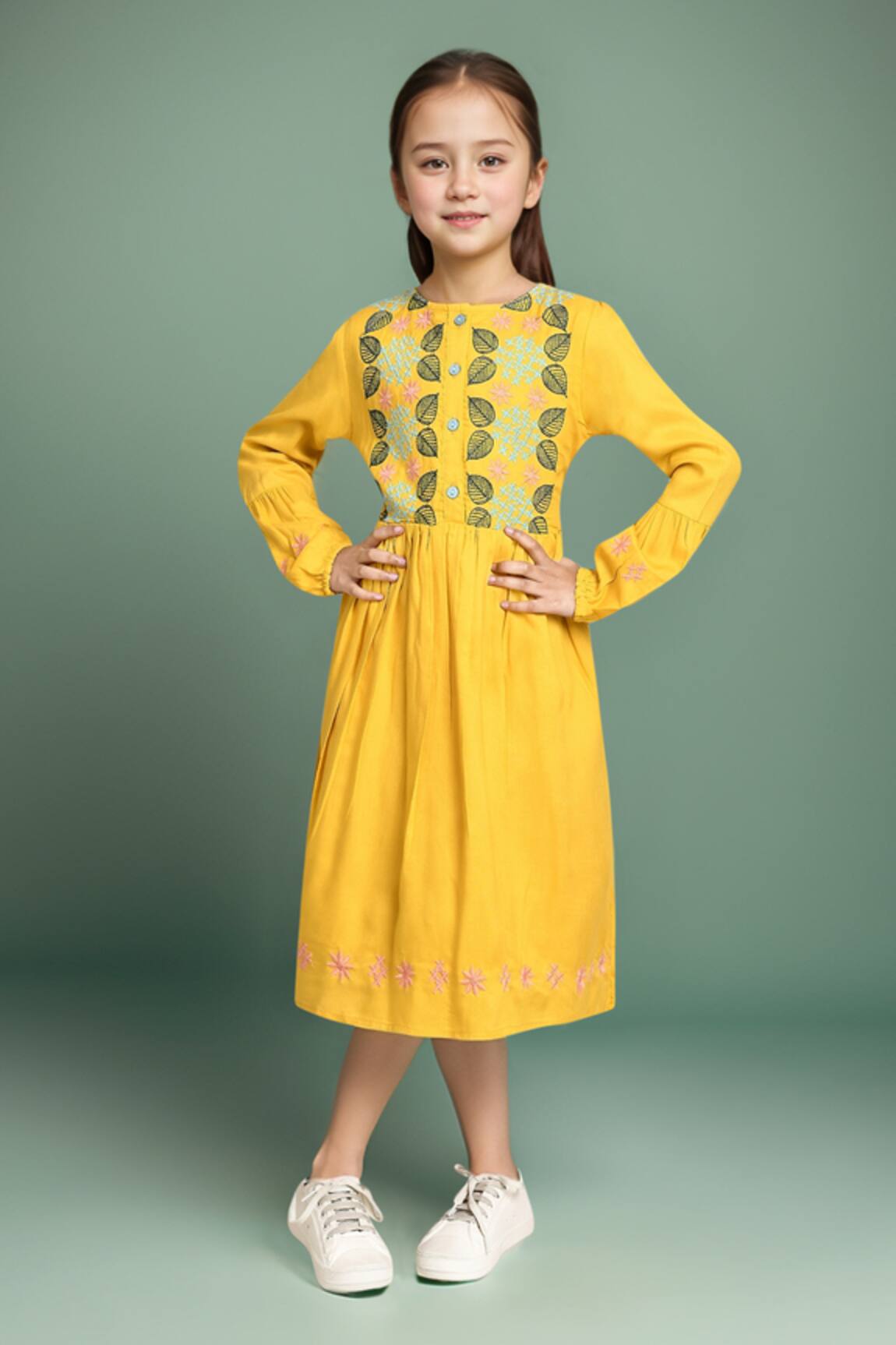 Samyukta Singhania Embroidered Cotton Fit And Flare Dress 