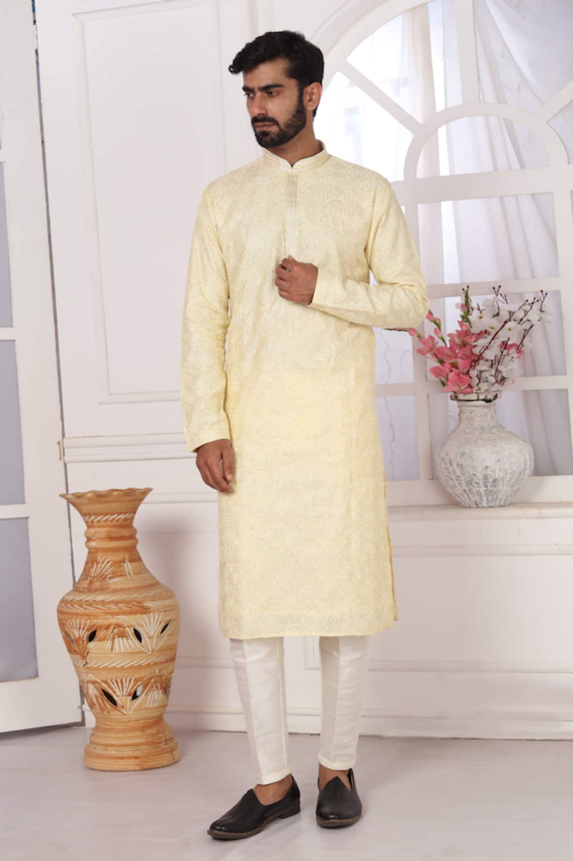 Arihant Rai Sinha Embroidered Art Silk Straight Kurta 