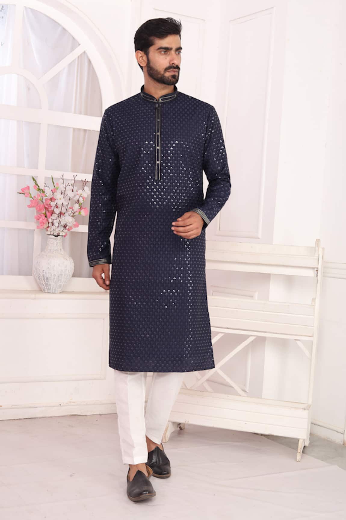 Arihant Rai Sinha Embroidered Art Silk Straight Kurta 