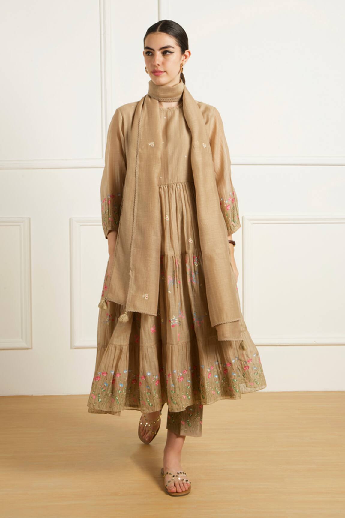 Arcvsh by Pallavi Singh Gathered Anarkali Set with Pants 
