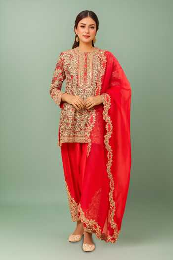 Debyani + CO Zari Embroidered Qawwali Kurta Set 