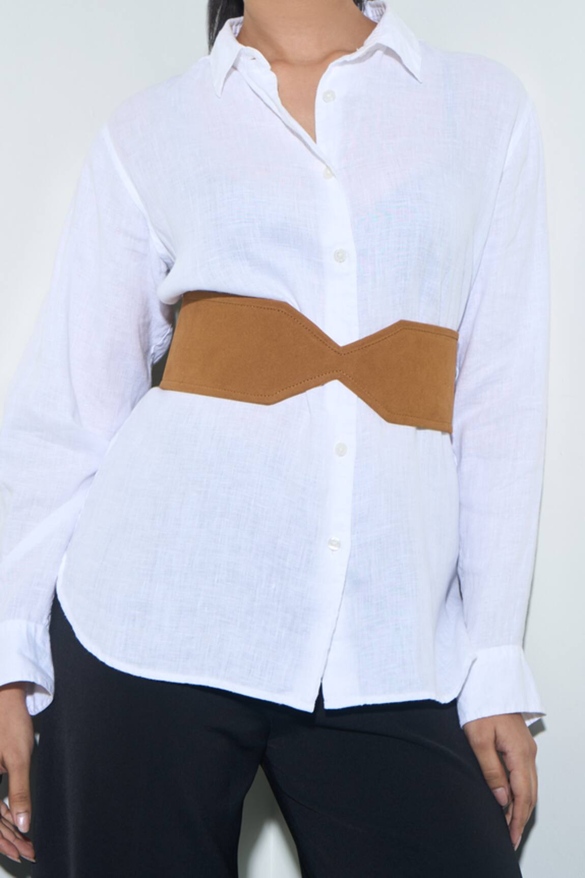 Trov Structured Suede Brown Ezra Belt 