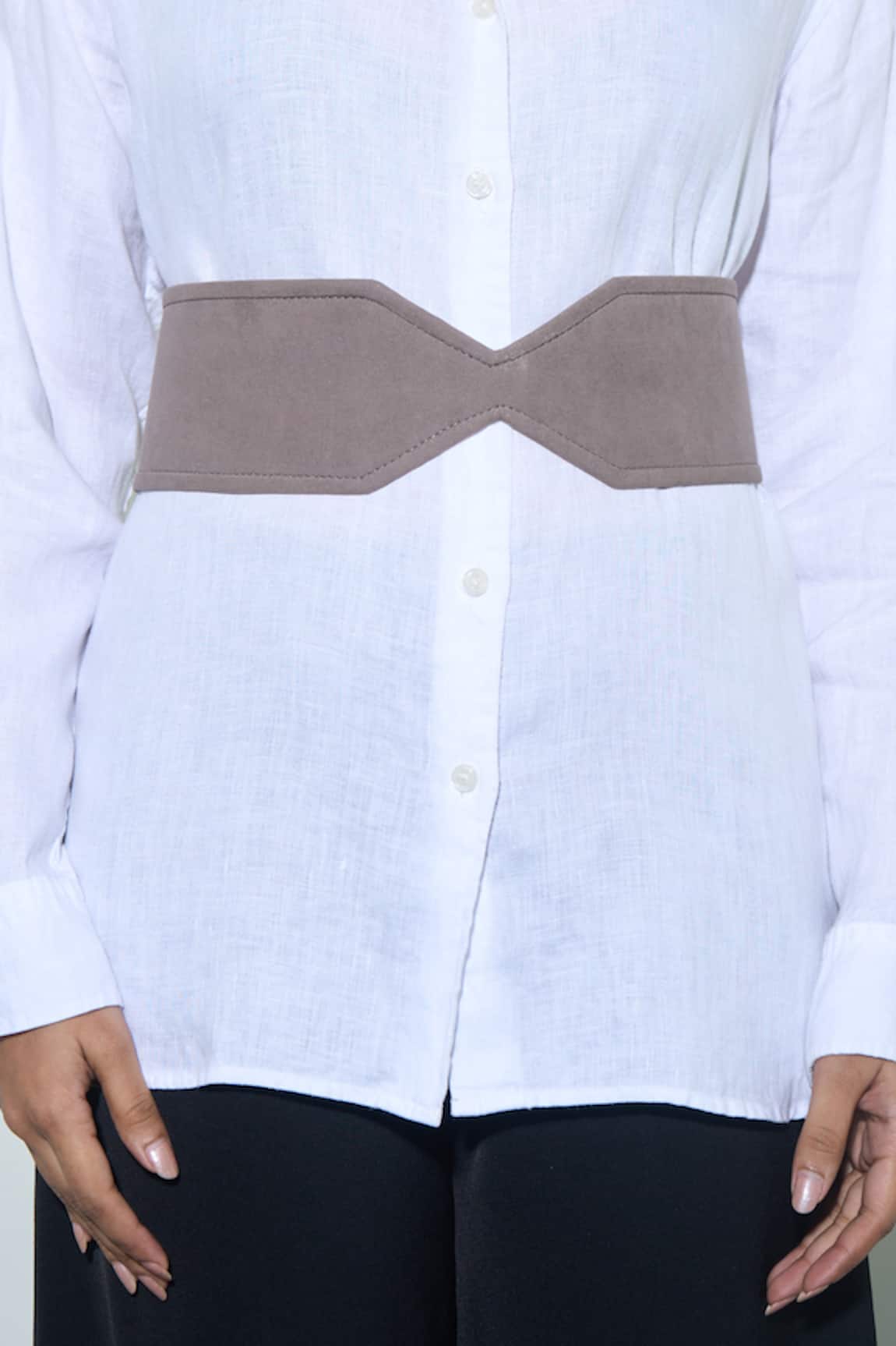 Trov Structured Suede Grey Ezra Belt 