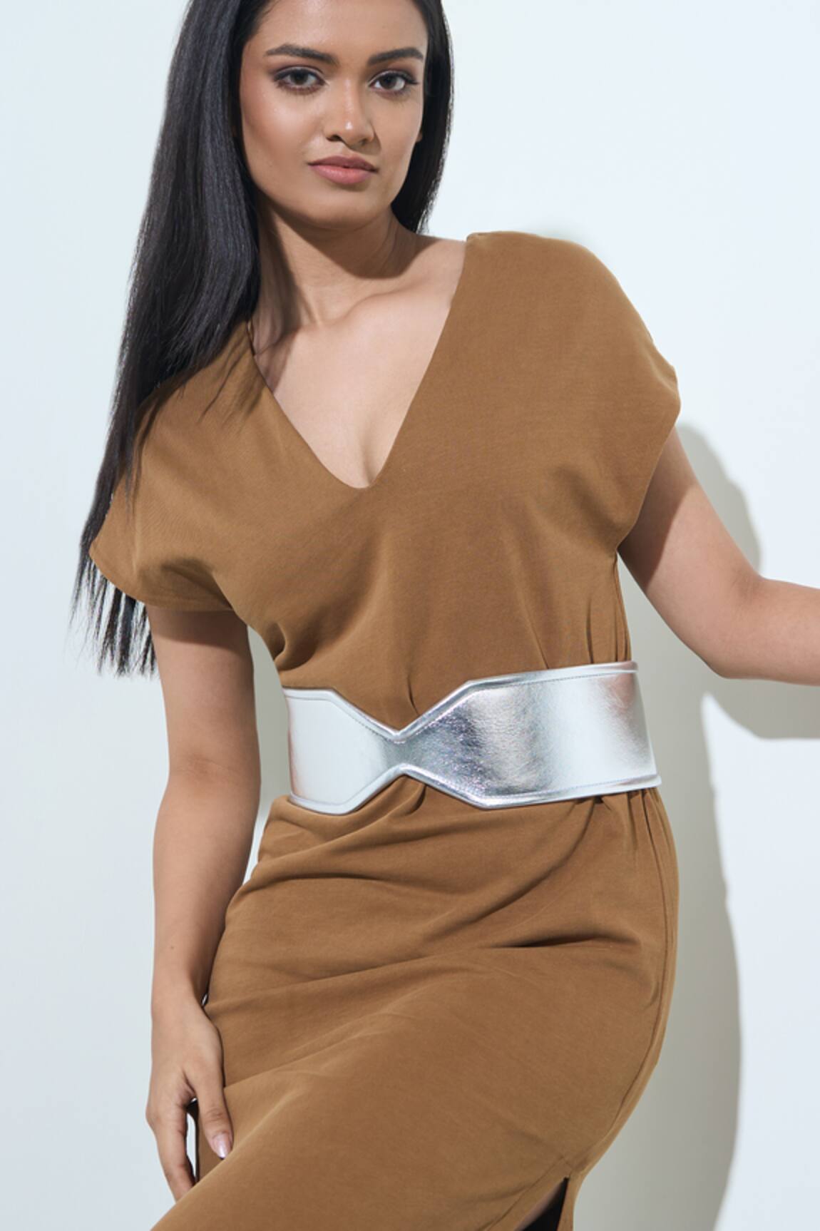 Trov Structured Silver Leather Ezra Belt 