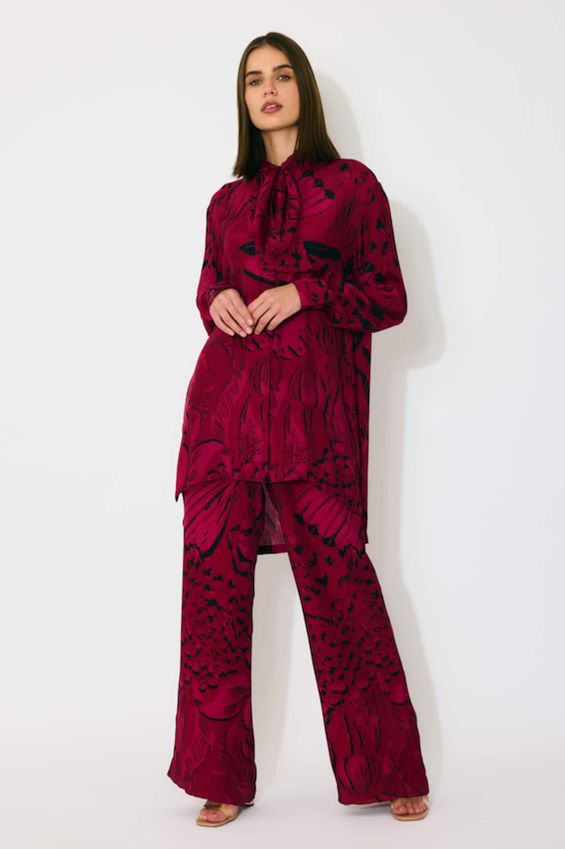 Koai Floral Bow Hot Pink Pants 