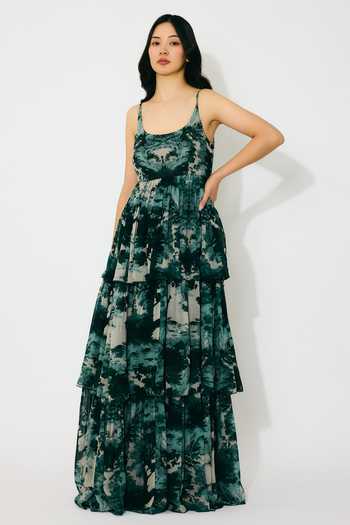 Koai Toil Print Long Dress 
