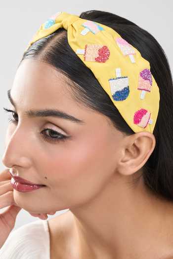 Nazaakat By Samara Singh Ice Cream Hand Embroidered Hairband 
