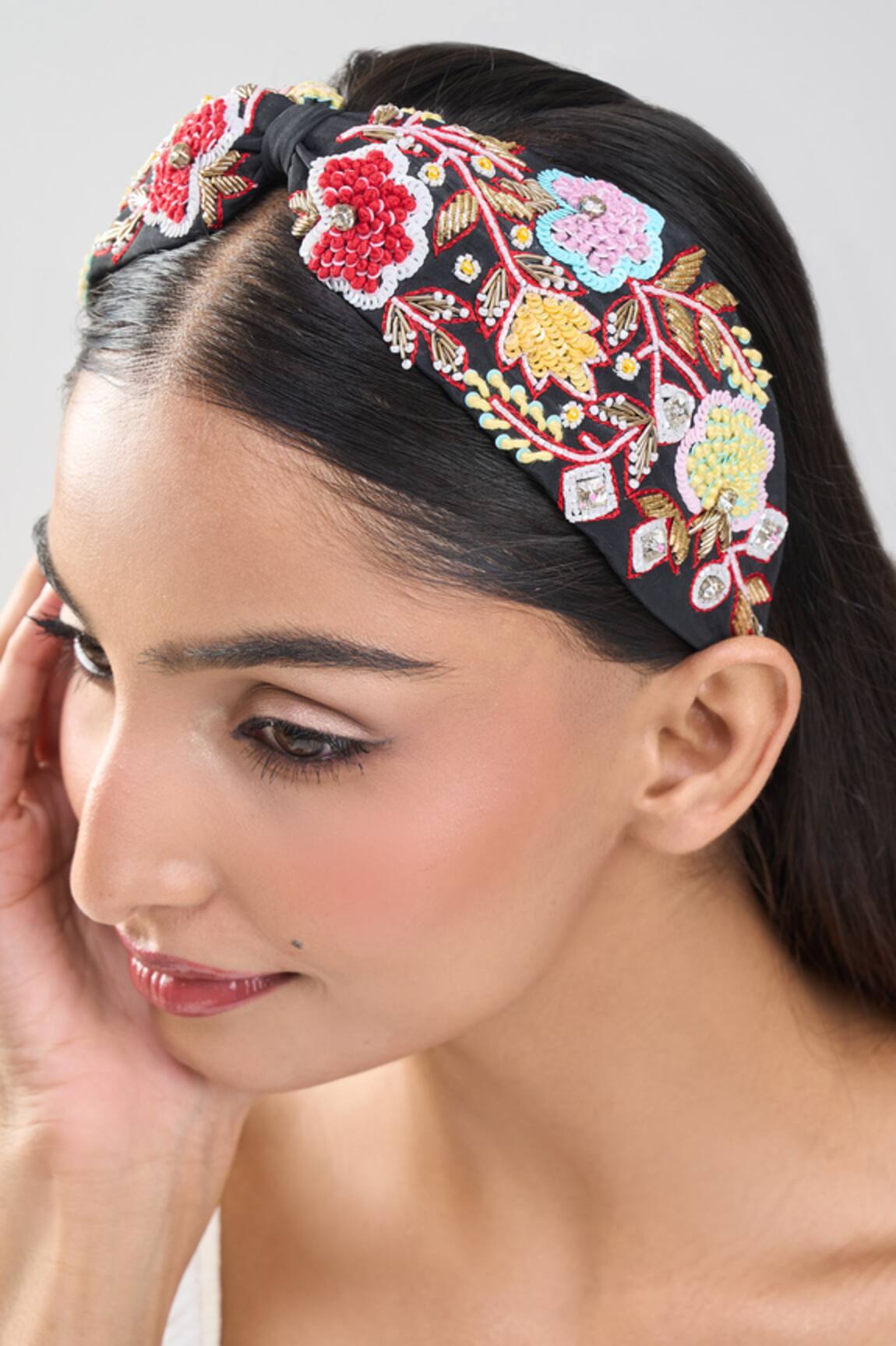 Samyukta Singhania Hand Embroidered Floral Hairband 