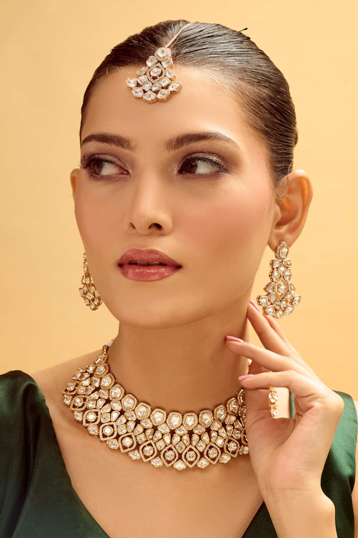 Samyukta Singhania Gold Plated Necklace & Earring Set 