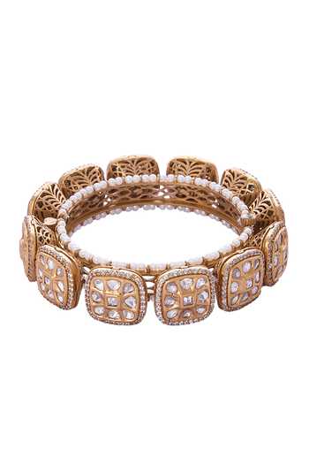 Nazaakat By Samara Singh Gold Brass Decorative Bangle 
