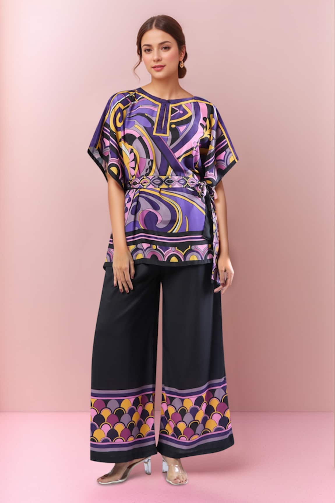 Naintara Bajaj Purple Silk Crepe Co-ord Set